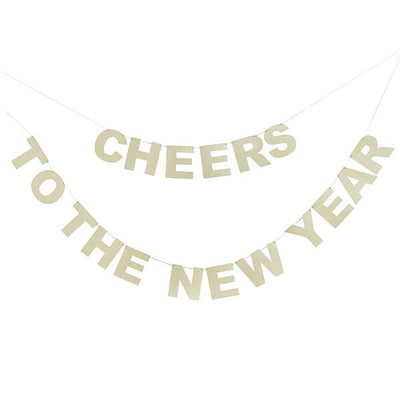 Happy New Year Party Banner Gold