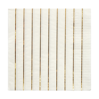 Gold Stripe Large Napkins - Ralph and Luna Party Shop