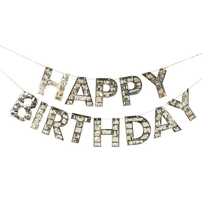 Mix It Up Gold Fringe Happy Birthday Bunting - Ralph and Luna Party Shop