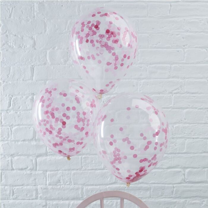 Pink Confetti Balloons - Ralph and Luna Party Shop