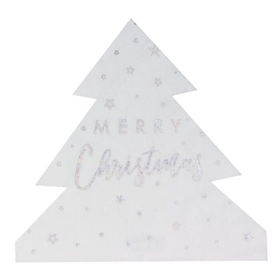 Silver Foiled Merry Christmas Napkins - Ralph and Luna Party Shop