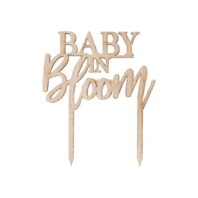 Baby in Bloom Wooden Cake Topper