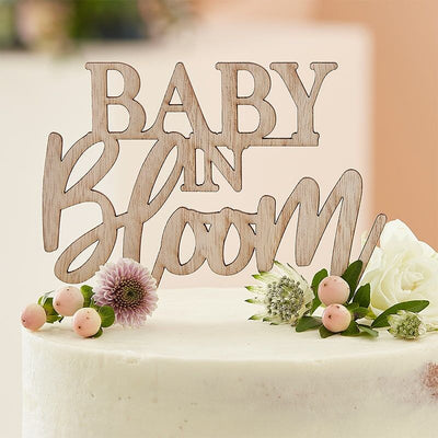 Baby in Bloom Wooden Cake Topper