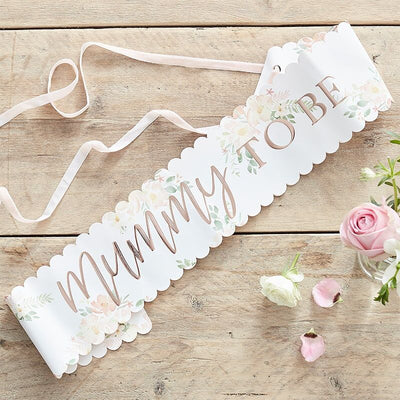 Floral Mummy to Be Sash