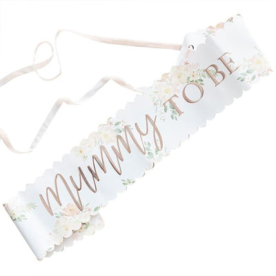 Floral Mummy to Be Sash