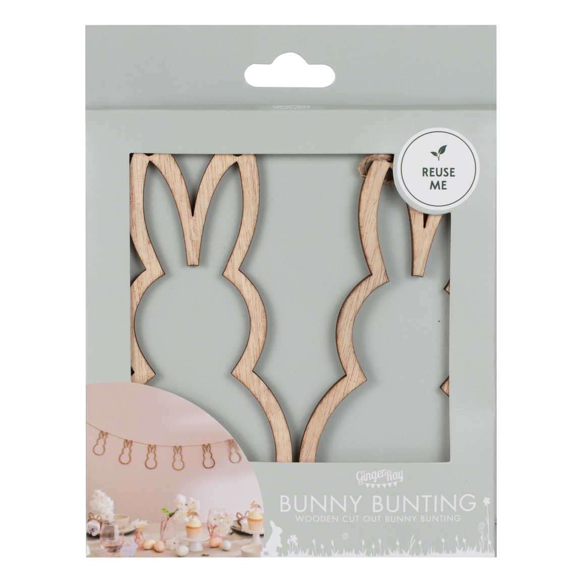 Wooden Easter Bunny Bunting