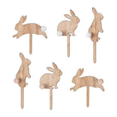 Wooden Easter Bunny Cupcake Toppers