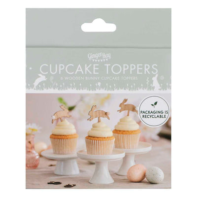 Wooden Easter Bunny Cupcake Toppers