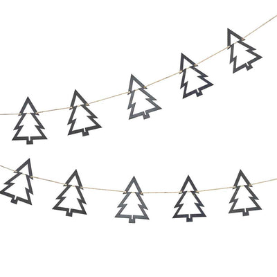 Black Wooden Tree Christmas Bunting