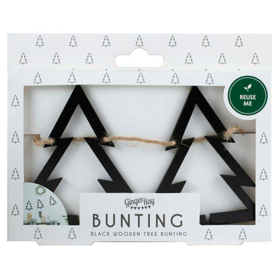 Black Wooden Tree Christmas Bunting