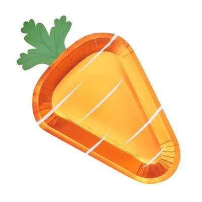Carrot Shaped Easter Paper Plates - Ralph and Luna Party Shop