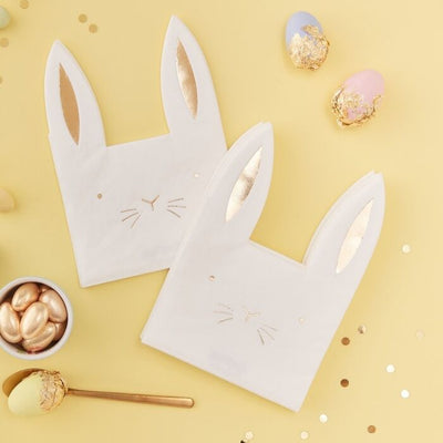 EASTER BUNNY PAPER SHAPED NAPKINS - Ralph and Luna Party Shop