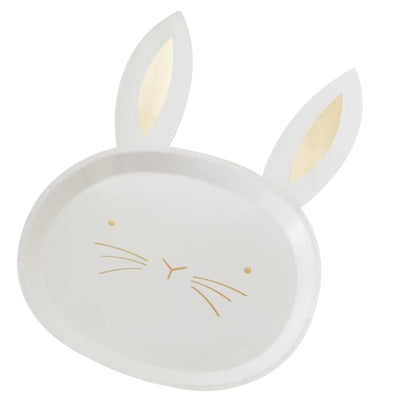 GOLD FOILED EASTER BUNNY PAPER PLATES - Ralph and Luna Party Shop