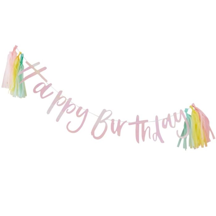 Pastel Party Happy Birthday Bunting - Ralph and Luna Party Shop