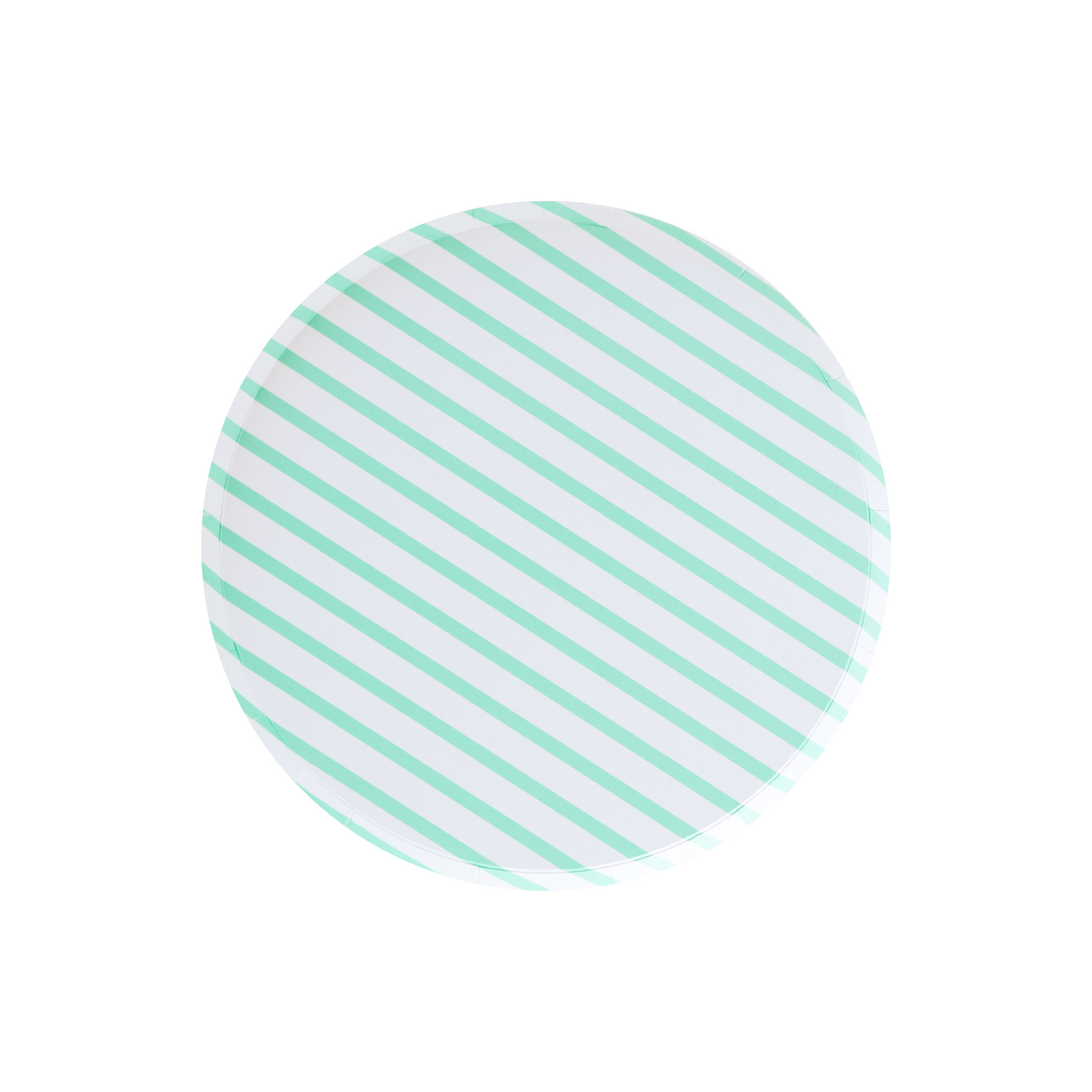 Mint Green Stripes Small Paper Party Plates - Ralph and Luna Party Shop