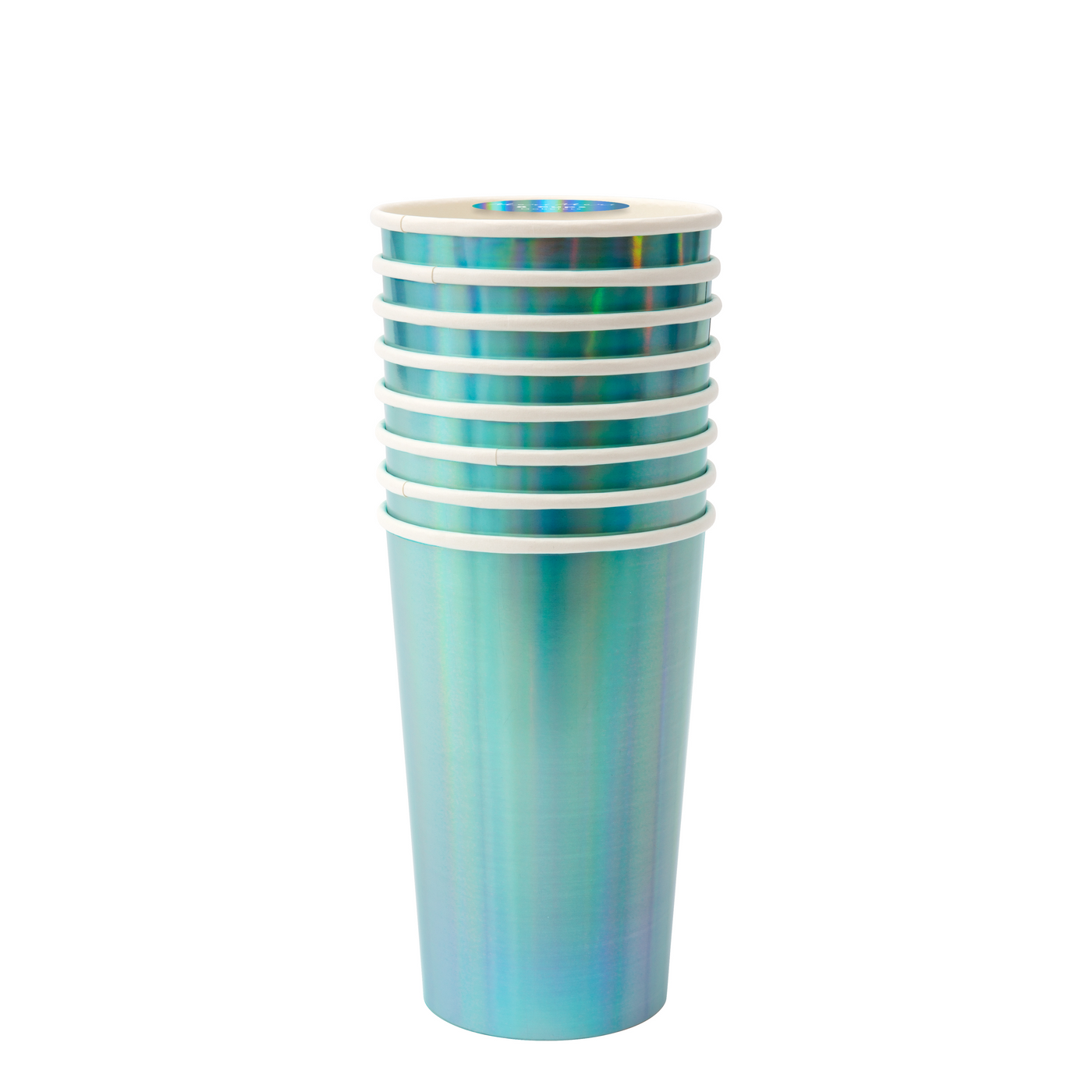 Holographic Blue Highball Cups - Ralph and Luna Party Shop