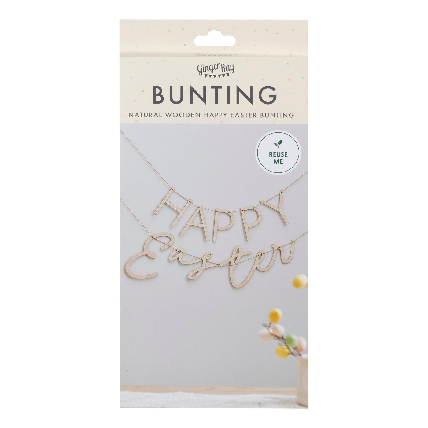 Wooden Happy Easter Bunting