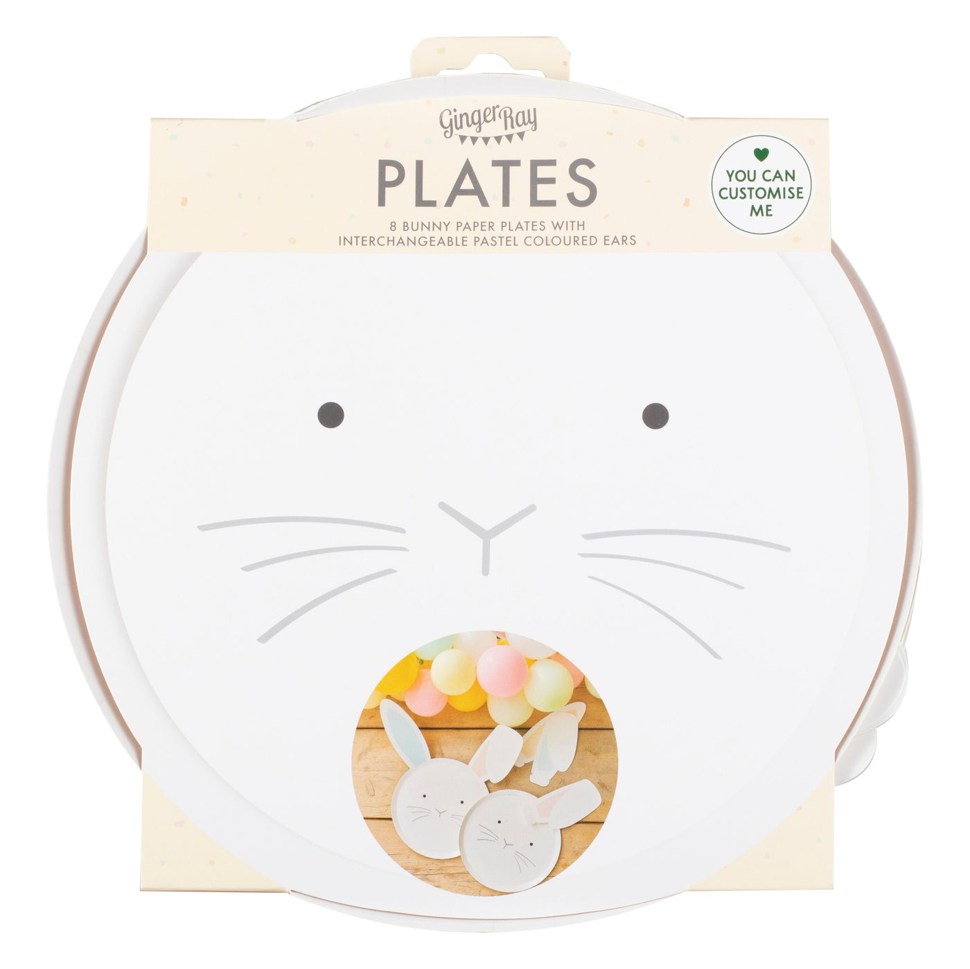 Easter Bunny Paper Plates With Interchangeable Ears