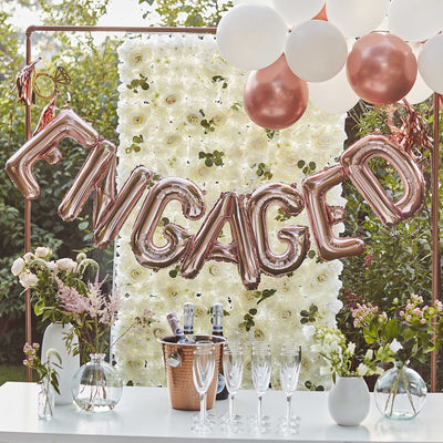 Rose Gold Engaged Balloon Bunting