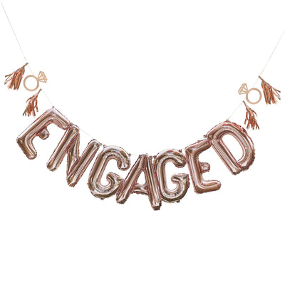 Rose Gold Engaged Balloon Bunting