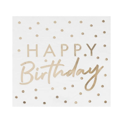 Mix It Up Gold Foiled Happy Birthday Napkins - Ralph and Luna Party Shop