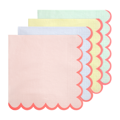 Pastel Neon Edge Large Napkins - Ralph and Luna Party Shop
