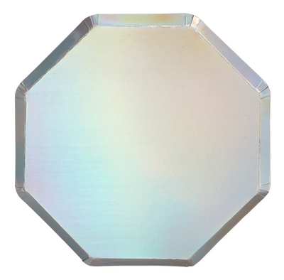 Silver Holographic Dinner Plates - Ralph and Luna Party Shop