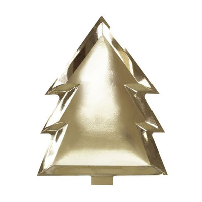 Gold Christmas Tree Plates - Ralph and Luna Party Shop