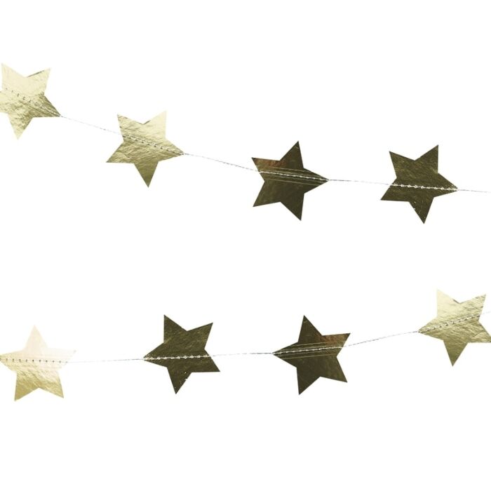 Gold Foiled Star Shaped Christmas Garland - Ralph and Luna Party Shop