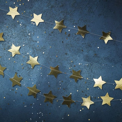 Gold Foiled Star Shaped Christmas Garland - Ralph and Luna Party Shop