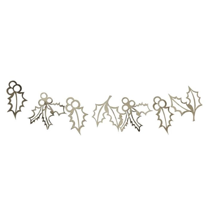 Gold Holly Christmas Bunting Decoration - Ralph and Luna Party Shop