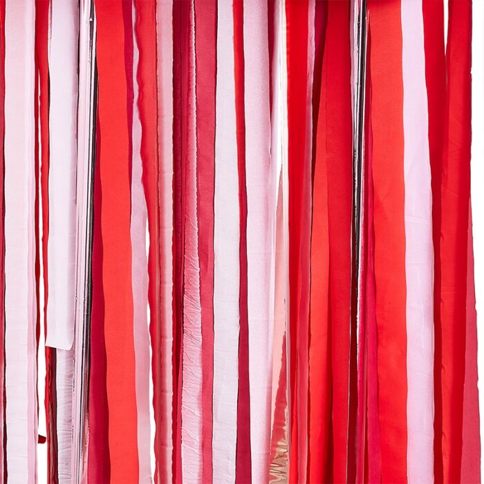 VALENTINES ROSE GOLD, PINK & RED STREAMER BACKDROP - Ralph and Luna Party Shop