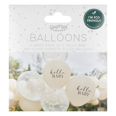 Hello Baby Cloud Confetti Baby Shower Balloons