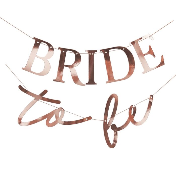 Blush Hen Rose Gold Bride To Be Banner - Ralph and Luna Party Shop