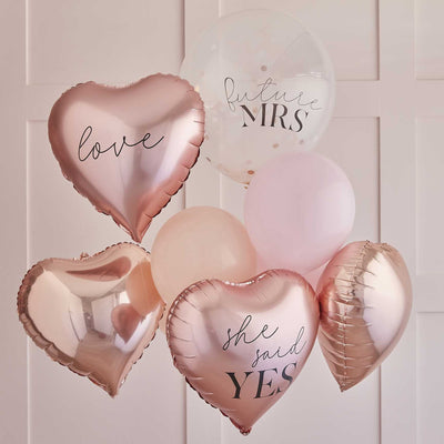 Rose Gold Hen Party Balloons Bundle