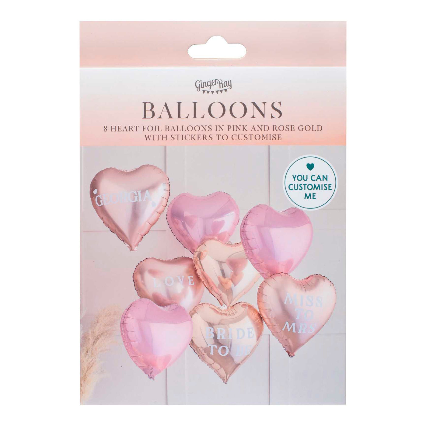 Customisable Hen Party Heart Balloons With Stickers