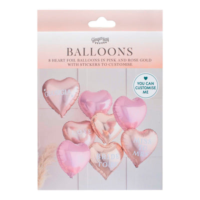 Customisable Hen Party Heart Balloons With Stickers