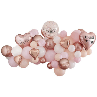 Pink, White, Peach and Rose Gold Hen Party Balloon Arch Kit