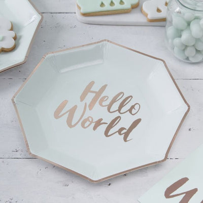 Hello World Paper Plates - Ralph and Luna Party Shop