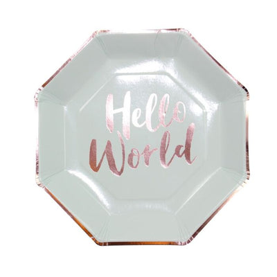 Hello World Paper Plates - Ralph and Luna Party Shop