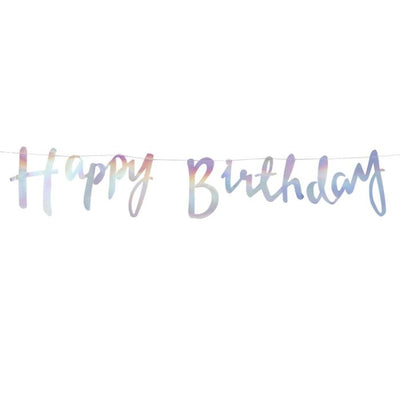 Iridescent Party Bunting Happy Birthday - Ralph and Luna Party Shop