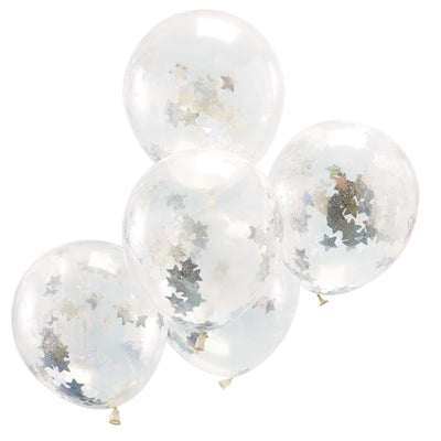 Holographic Star Confetti Balloons - Ralph and Luna Party Shop