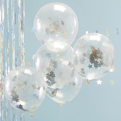 Holographic Star Confetti Balloons - Ralph and Luna Party Shop