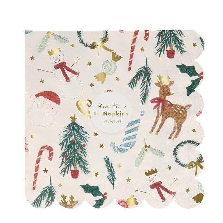 Festive Motif Large Napkins - Ralph and Luna Party Shop