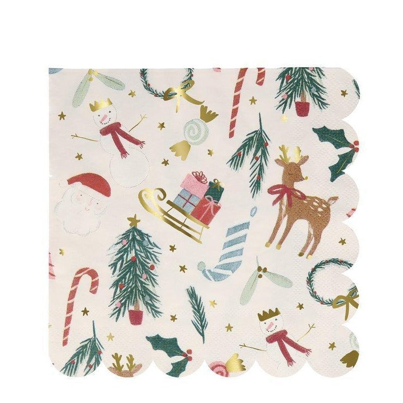 Festive Motif Large Napkins - Ralph and Luna Party Shop