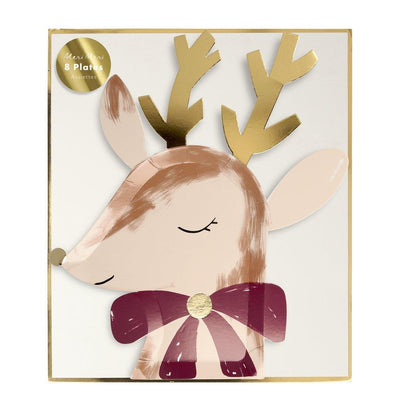 Reindeer With Bow Plates - Ralph and Luna Party Shop