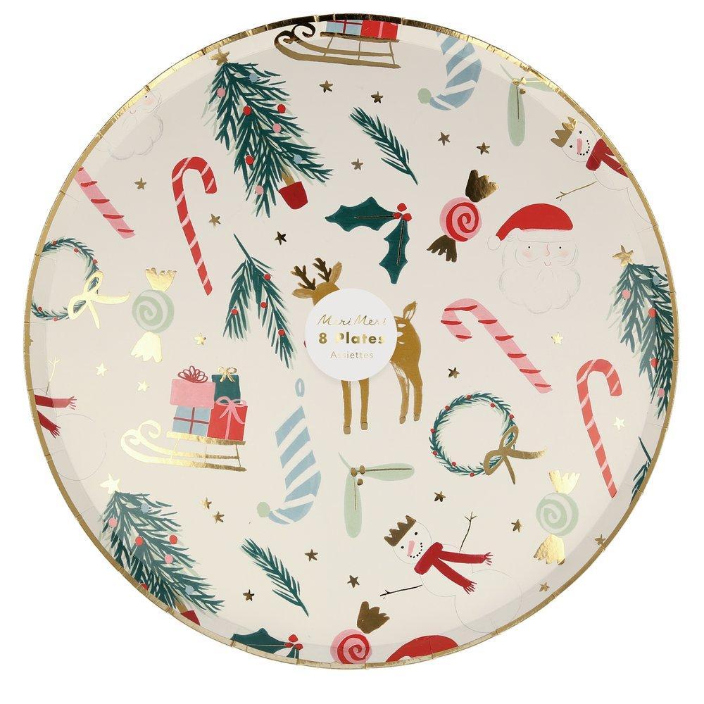 Festive Motif Dinner Plates - Ralph and Luna Party Shop