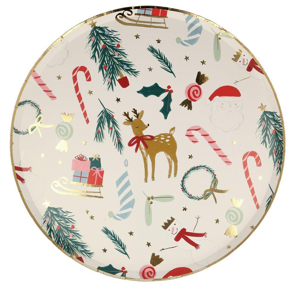 Festive Motif Dinner Plates - Ralph and Luna Party Shop