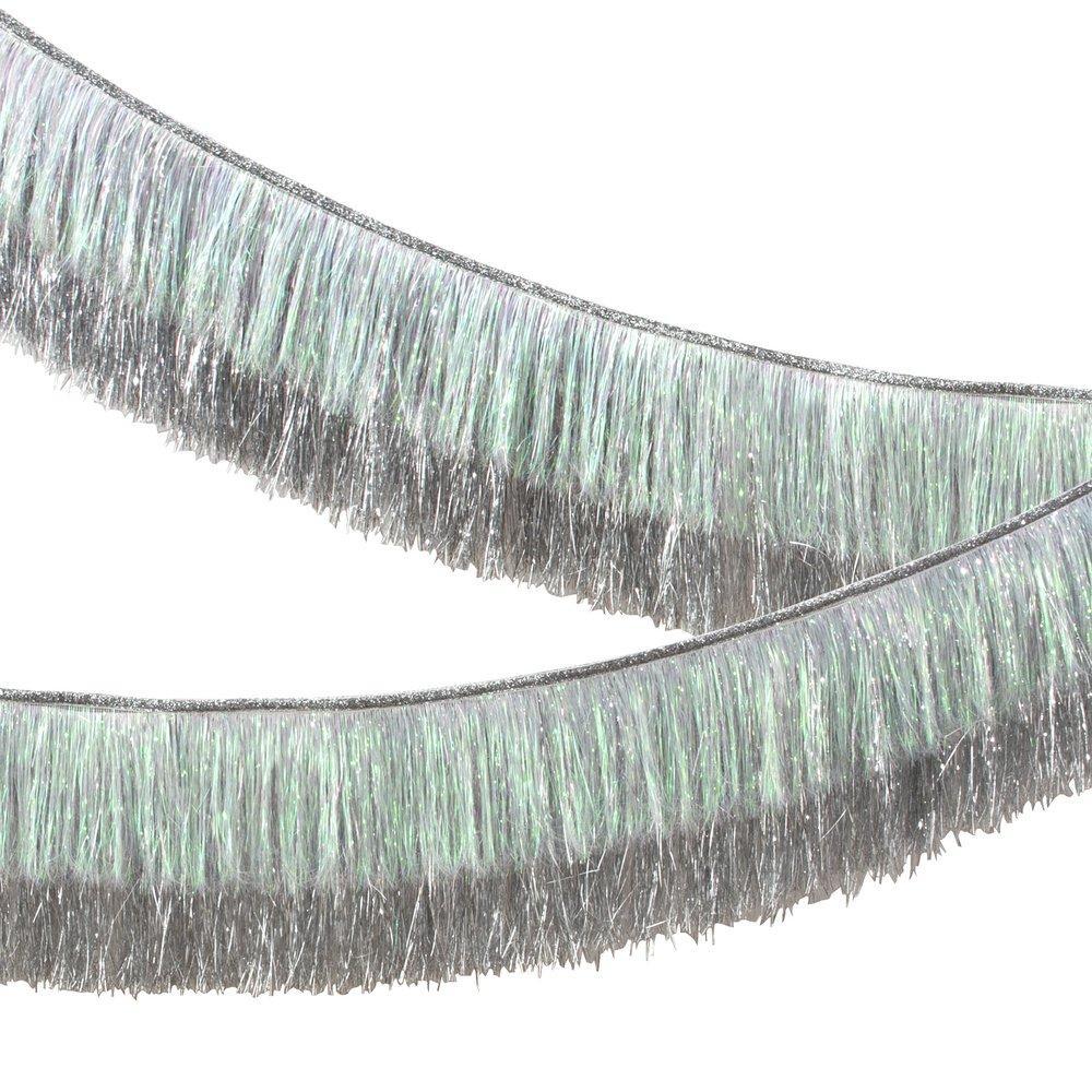 Silver Iridescent Tinsel Fringe Garland - Ralph and Luna Party Shop