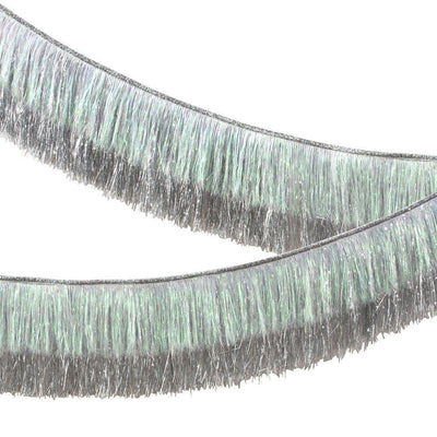 Silver Iridescent Tinsel Fringe Garland - Ralph and Luna Party Shop